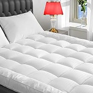 Extra Thick Fitted Mattress Topper - Full Size | Cooling Pillow Top Mattress Cover with Plush Soft D