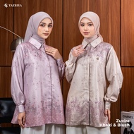 TAZBIYA - ZUVIRA Motif Tunic Blouse Top (Soft Floral Top AdultWanita Daily Work Top) Tunic Blouse Mu