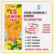 Cetak Spanduk / Banner MINUMAN ES LEMON TEA BISA Custom Request