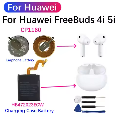 HB472023ECW Battery For Huawei FreeBuds 4i 5i Bluetooth Earphone Charging Box CP1160 For Earphone Ba