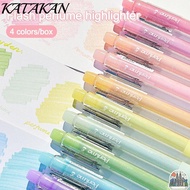 KATAKAN 4Pcs Highlighter, DIY Art Color Glitter Colorful Gel Pen Set, High Quality Mark Key Points C