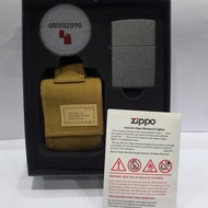 ZIPPO ORIGINAL BLACK CRACKLE AND TACTICAL POUCH GREEN MOLLEN 49401