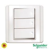 Schneider 3G Triple Neo E3033H1 Ewww 3 Gang 1 Way Led White Switch