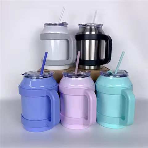 50oz Portable 304 Stainless Steel Thermal Mug Tumbler Outdoor Thermos Vacuum Flasks Cold and Hot Spo