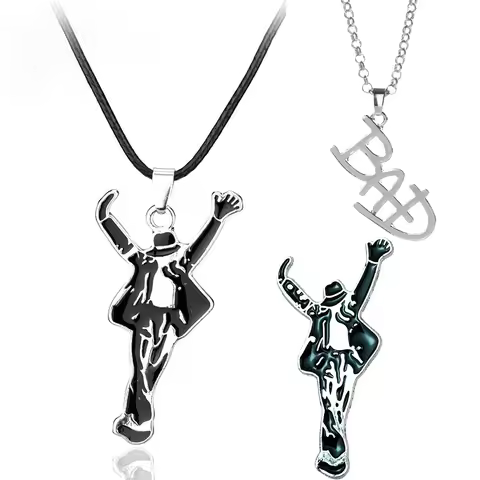 MJ King of Pop Artist Singer Michael Jackson BAD Necklace Brooches Rock Roll Everlasting Classic MJ 
