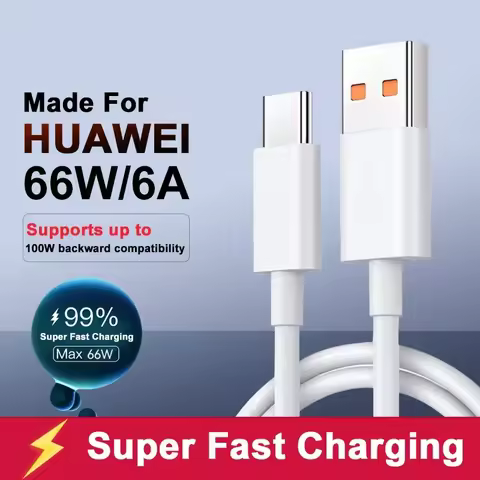 Universal 66W 6A USB Type C Cable Super Fast Charging Cable For Huawei P40 P30 Honor Data Cord For X