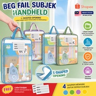 Transparent Mesh Book Bag – L-Shaped Zipper Storage Pouch for Student Subject Organization
