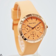 Alghani Watch Jam Tangan Wanita Christ Verra C71613 Chronograph Rubber Strap - Orange
