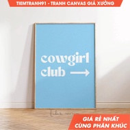 Wall painting, Cowgirl Club Baby Blue Typography Poster Coastal Cowgirl Cowgirl Club Arrow Sign Blue