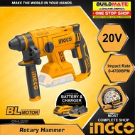 INGCO Cordless Rotary Hammer Chipping Gun Drill 20V CRHLI2201 BARE TOOL  POWERSHARE - BUILDMATE - IC