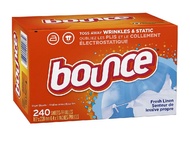 Bounce : BOU0004* แผ่นหอมปรับผ้านุ่ม Fresh Linen Scented Fabric Softener Dryer Sheets 240 Count