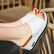 seliper perempuan/ kasut bata wanita/ raya True soft leather sand ppers female  summer new all -roun