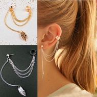 1pcs Earrings Jewelry Fashion Personality Metal Ear Clip Leaf Tassel Earrings For Women Gift Pendien