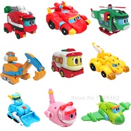 Original 9pcs/set ABS Min Gogo Dino Deformation Robot to Dinosaur Toy Action Figures Transformation 