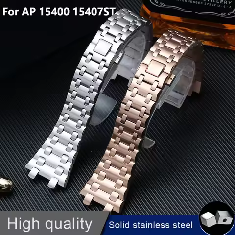 High quality solid Stainless Steel Bracelet For AP Oak 15400 15407ST Men's Steel Strap 28mm AP watch