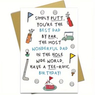 [Coisíní]  Funny Golf Birthday Card for Dad - From Son or Daughter, Golf-Themed Father's Day or Birt