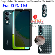 3 In 1สำหรับ VIVO Y04กระจกเทมเปอร์ VIVO Y04ปกป้องหน้าจอ + ฟิล์มเลนส์ + ฟิล์มด้านหลัง
