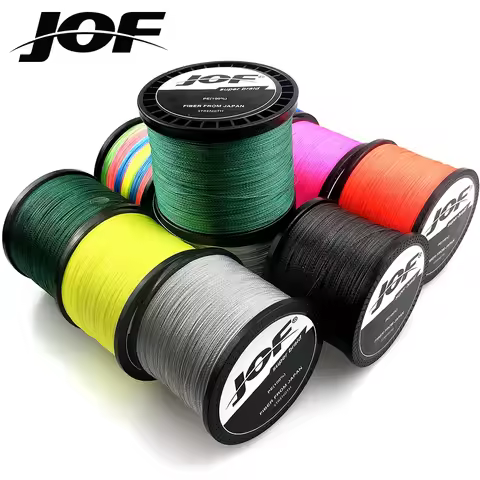 JOF PE Braided Wire Fishing Line 1000M 500M 4 Strands 0.16mm-0.50mm 18LB-80LB Japan Strong Multifila
