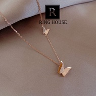 (Titan) N41 Dây Chuyền Vòng Cổ Nữ Titan Đôi Bướm Đẹp Ring House