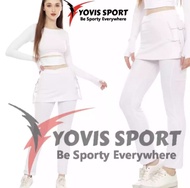 CELANA SENAM ROK YOVIS SPORT/CELANA ROK KANTONG PUTIH/CELANA WANITA/CELANA OLAHRAGA ROK KANTONG 2