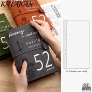 KATAKAN 52 Week Savings Challenge Binder, 6-holes Reusable Savings Binder, Portable Leather A5 with 