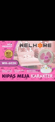 welhome Kipas Angin Meja karakter / Kipas Angin karakter welhome 8" / Kipas Angin  Meja bisa putar 2