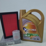 NISSAN SERENA C27 2.0 HYBRID OIL FILTER + AIR FILTER + KOYOMA 0W20 FULLY SYNTHETIC ENGINE OIL