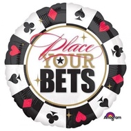 Place Your Bets Poker Chip Supershape Casino Theme Foil Balloon