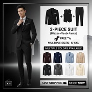 [local shipping]multiple sizes and colors Men's Suit New Choice: Korean 3-Piece Set, Slim Fit