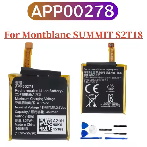 APP00278 340mAh Original Quality Battery For Montblanc SUMMIT S2T18 Watch Batteria + Free Tools