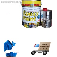﹉5L ( Clear Epoxy ) Epoxy Paint ( Heavy Duty Coating Brand ) Floor Coating Paint ( 4Liter Paint + 1Liter Hardener