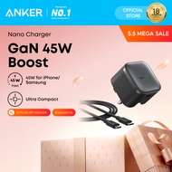 ANKER Nano 45W Type C Charger Fast Charging, Compact and Foldable Plug USB C Charger Block for compa
