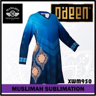 💯 BAJU MUSLIMAH TSHIRT JERSI LABUH LENGAN PANJANG Plus Size Long Jersey Fashion Blouse ODEEN XWM950 ( LIGHT BLUE OMBRE)