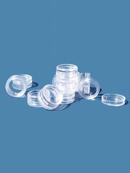 100入組,1克透明ps塑膠膏霜罐,超迷你旅行尺寸的空化妝品容器,適用於膏霜、眼影、護唇膏和樣品儲存