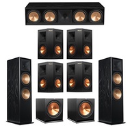 Klipsch 7.2 Black Ash System with 2 RF-7 III Floorstanding Speakers, 1 RC-64 III Center Speaker,...