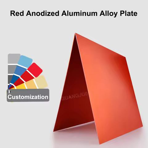 5052 Alloy Aluminum Plate Red Anodized Al Aluminum Sheets Thickness 0.5/0.8/1/1.5/2mm 100x100 200x20
