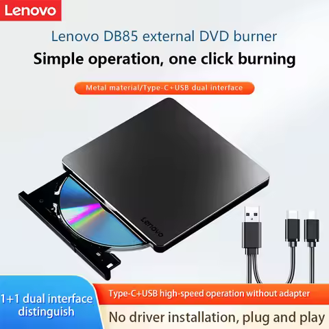 External Cd Lenovo Db85 Mobile Optical Drive External Cd Dvd Driver USB 2.0 Ultra-Thin External Cd D