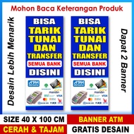 BANNER SPANDUK ATM BERSAMA TARIK TUNAI AGEN BRILINK UKURAN 60x160 CM