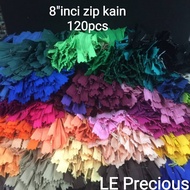 8"inci zip kain biasa harga borong Buatan Malaysia 120pcs