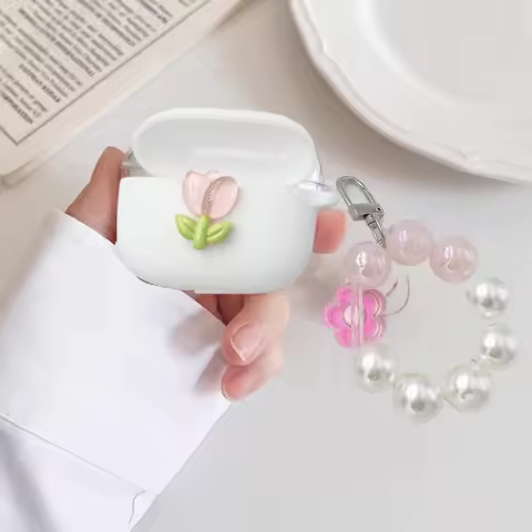 For OnePlus Buds 4 /Buds Pro 3/Nord Buds3 Pro 3r/3V Case flower Silicone with keychian EarPhone cove