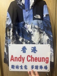 不敗經典 市價$7030  Supreme The North Face Mountain Parka Blue/White Medium 中碼 雪山衝鋒衣