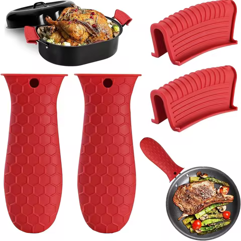 Cast Iron Handle Cover,Silicone Hot Handle Holder,Heat Resistant Cast Iron Skillet Covers Potholder