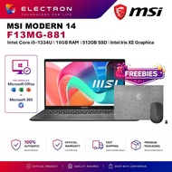 MSI Modern 14 F13MG-881 14" FHD Laptop Platinum Gray ( i5-1334U, 16GB, 512GB SSD, Intel, W11PRO, H&S