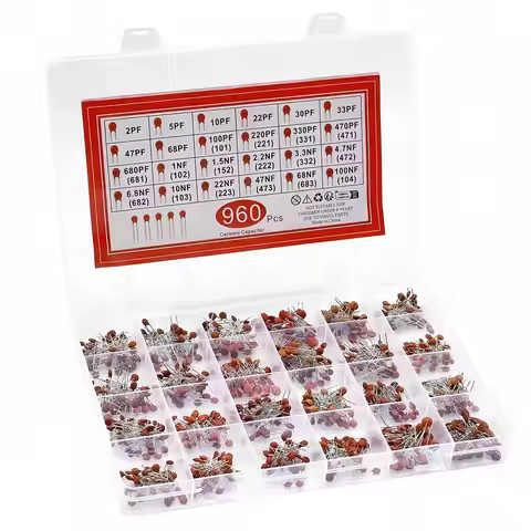 300/960pcs 50V Ceramic Capacitors Kit 2pF-0.1uF 30pF 100pF 1nF Electronic Components Package Capacit