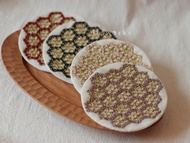 DIY刺繡材料包/網繡/六合/杯墊