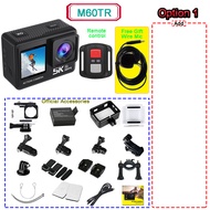 5K 4K60FPS Action Camera 50MP 2" Touch Dual Screen 5X Zoom Wi-Fi EIS 170° DVR Webcam Wireless Mic 30