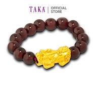 IH0 TAKA Jewellery 999 Pure Gold Pixiu Beads Ring