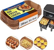 Air Fryer Disposable Paper Liner, 200 Pack Baking Paper for Ninja Foodi DZ201 DZ401 Dual Air Fryer,