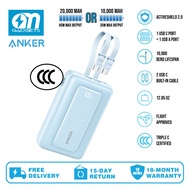 [New]Anker Zolo PowerBank 10000&20000mAh (35w/45w) Max with Built-in Dual Usb-C Cable(A110L/A110M)