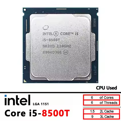 Intel Core i5-8500T i5 8500T 2.1 GHz Six-Core Six-Thread CPU 9M 35W LGA 1151